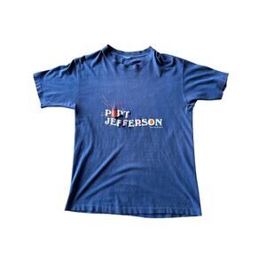 Vintage ‘82 Port Jefferson Distressed Thrashed M Faded Navy Single Stitched Tee